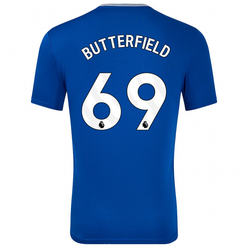 Criança Camisola Luke Butterfield #69 Azul Com Principal 2024/25 Camisa