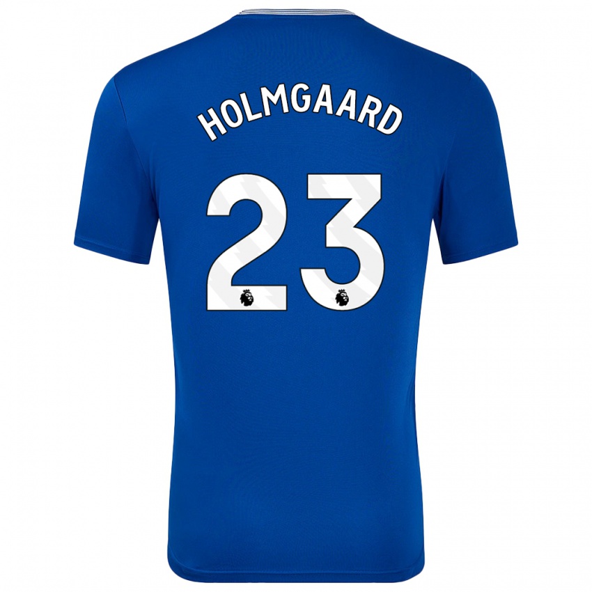 Criança Camisola Sara Holmgaard #23 Azul Com Principal 2024/25 Camisa