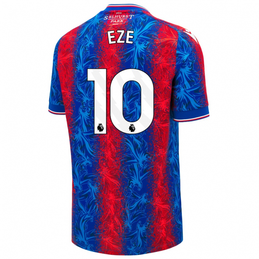 Criança Camisola Eberechi Eze #10 Listras Azul Vermelha Principal 2024/25 Camisa