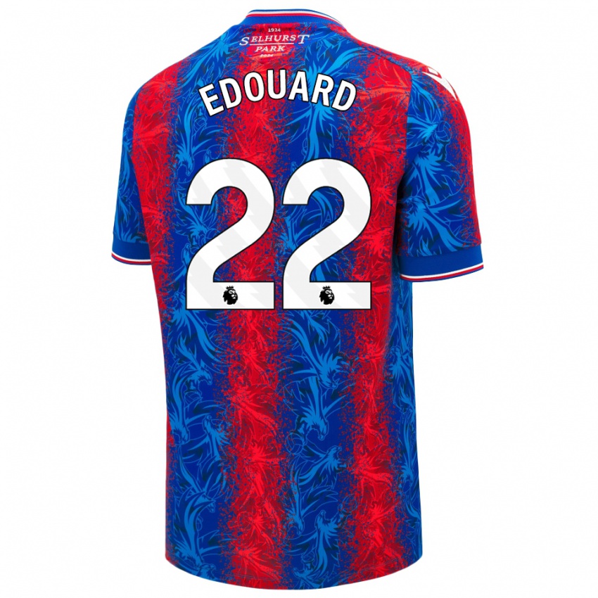 Criança Camisola Odsonne Edouard #22 Listras Azul Vermelha Principal 2024/25 Camisa