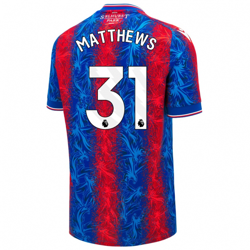 Criança Camisola Remi Matthews #31 Listras Azul Vermelha Principal 2024/25 Camisa