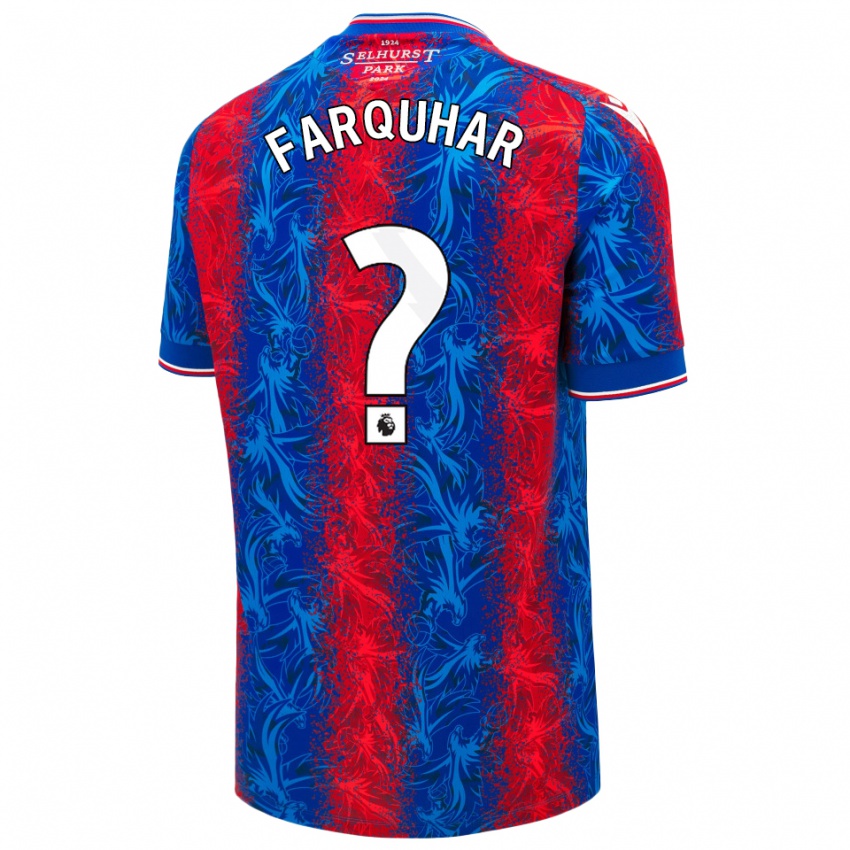 Criança Camisola Craig Farquhar #0 Listras Azul Vermelha Principal 2024/25 Camisa