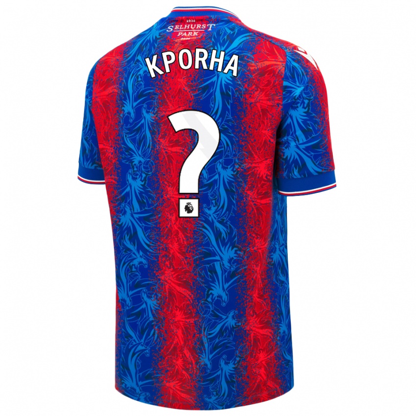 Criança Camisola Caleb Kporha #0 Listras Azul Vermelha Principal 2024/25 Camisa