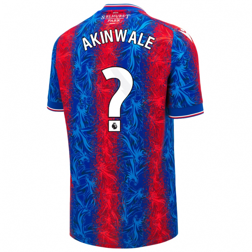 Criança Camisola Victor Akinwale #0 Listras Azul Vermelha Principal 2024/25 Camisa