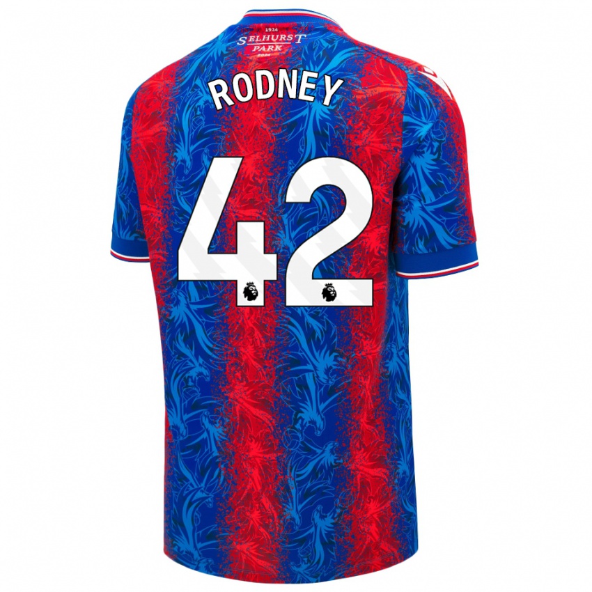 Criança Camisola Kaden Rodney #42 Listras Azul Vermelha Principal 2024/25 Camisa