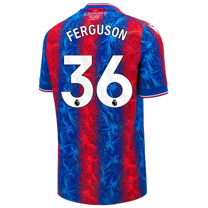 Criança Camisola Nathan Ferguson #36 Listras Azul Vermelha Principal 2024/25 Camisa