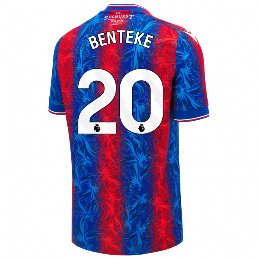 Criança Camisola Christian Benteke #20 Listras Azul Vermelha Principal 2024/25 Camisa