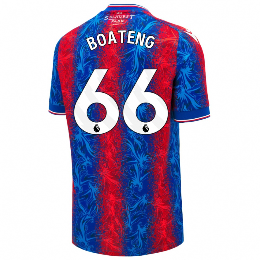 Criança Camisola David Boateng #66 Listras Azul Vermelha Principal 2024/25 Camisa