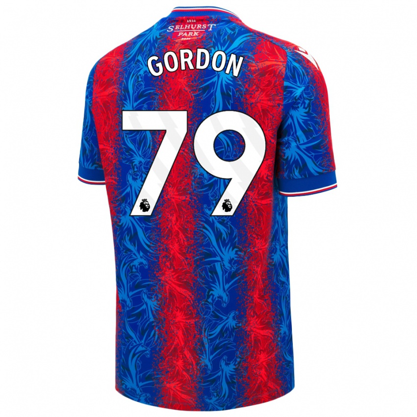 Criança Camisola John-Kymani Gordon #79 Listras Azul Vermelha Principal 2024/25 Camisa