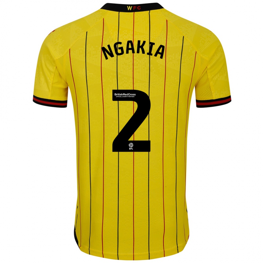 Criança Camisola Jeremy Ngakia #2 Preto Amarelo Principal 2024/25 Camisa