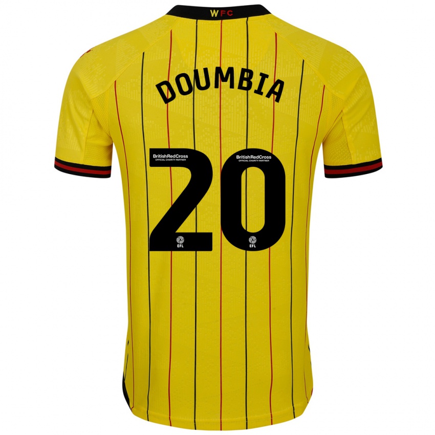 Criança Camisola Mamadou Doumbia #20 Preto Amarelo Principal 2024/25 Camisa