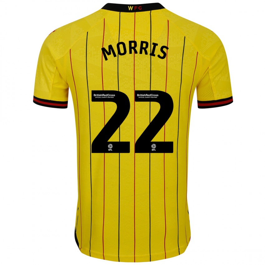 Criança Camisola James Morris #22 Preto Amarelo Principal 2024/25 Camisa