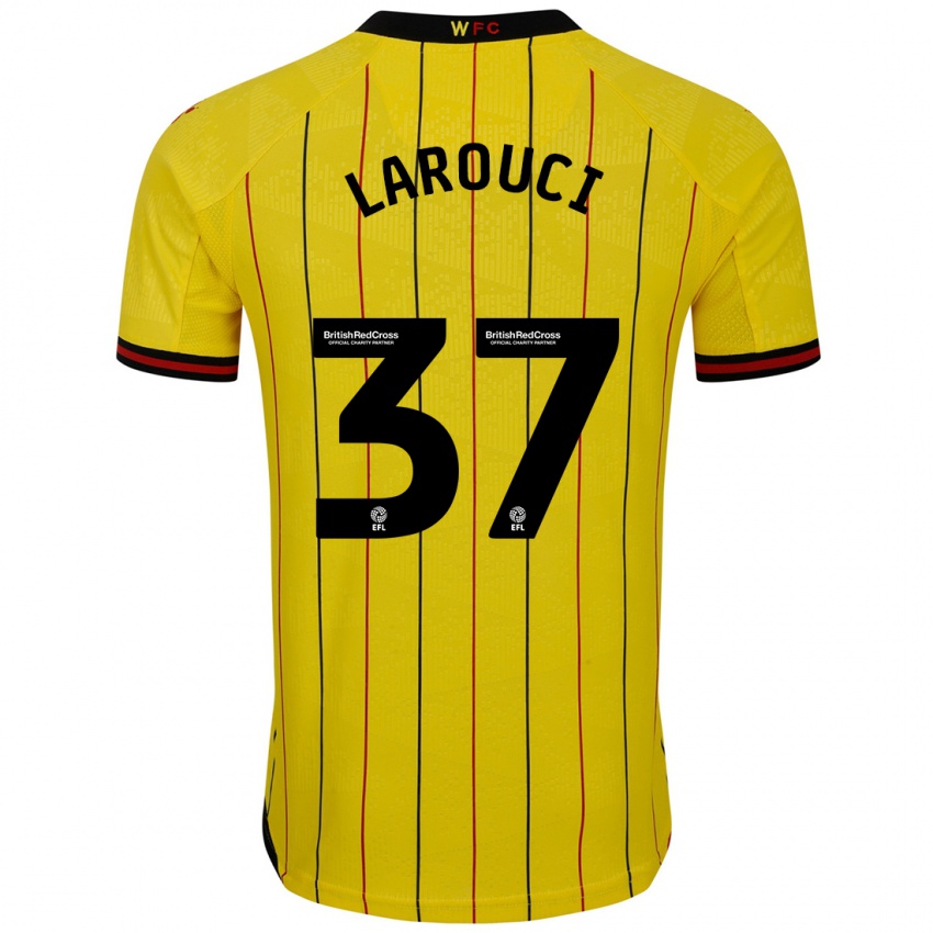 Criança Camisola Yasser Larouci #37 Preto Amarelo Principal 2024/25 Camisa