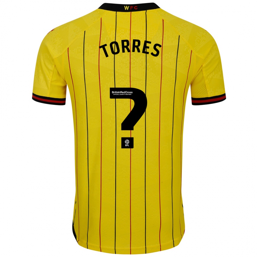 Criança Camisola Laken Torres #0 Preto Amarelo Principal 2024/25 Camisa