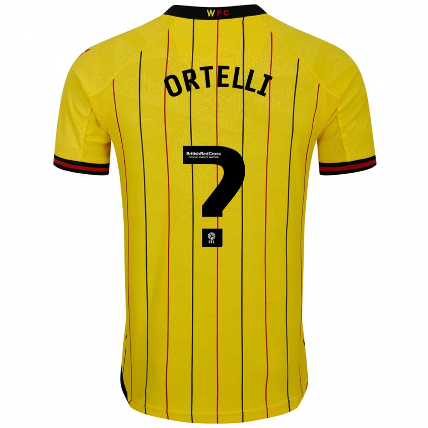 Criança Camisola Gabriel Ortelli #0 Preto Amarelo Principal 2024/25 Camisa