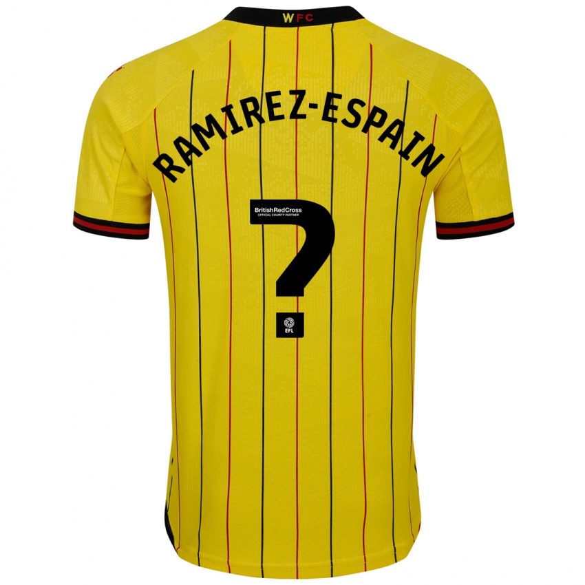 Criança Camisola Leo Ramirez-Espain #0 Preto Amarelo Principal 2024/25 Camisa