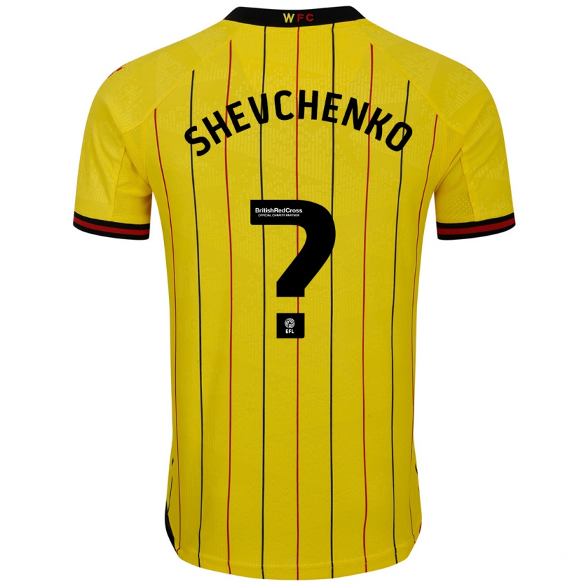 Criança Camisola Kristian Shevchenko #0 Preto Amarelo Principal 2024/25 Camisa