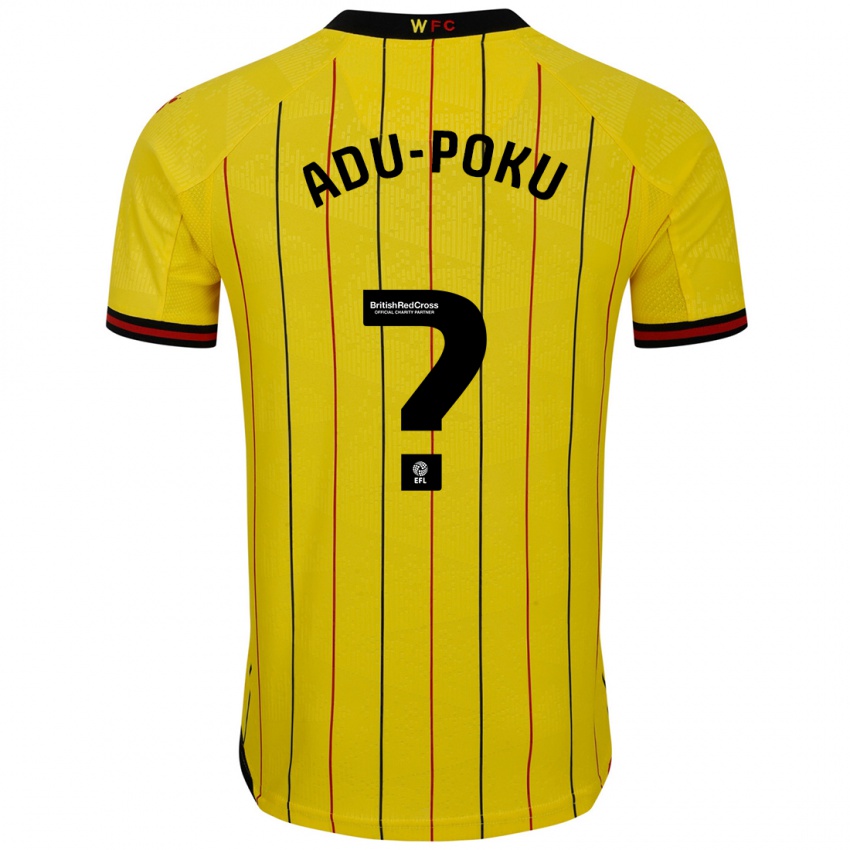 Criança Camisola Michael Adu-Poku #0 Preto Amarelo Principal 2024/25 Camisa