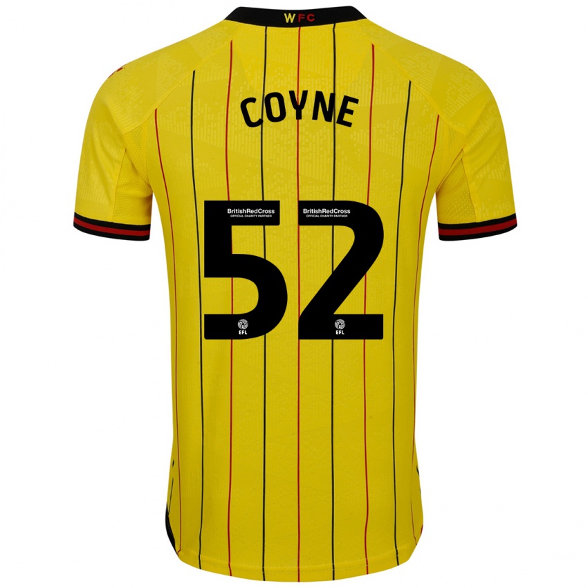 Criança Camisola Aidan Coyne #52 Preto Amarelo Principal 2024/25 Camisa