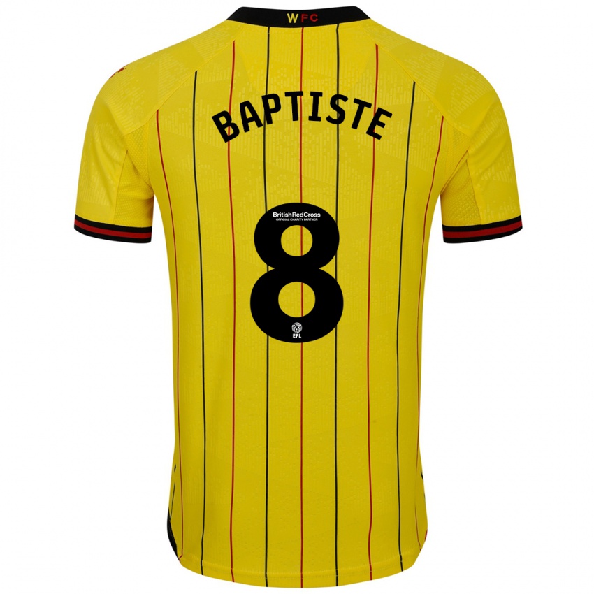 Criança Camisola Bianca Baptiste #8 Preto Amarelo Principal 2024/25 Camisa