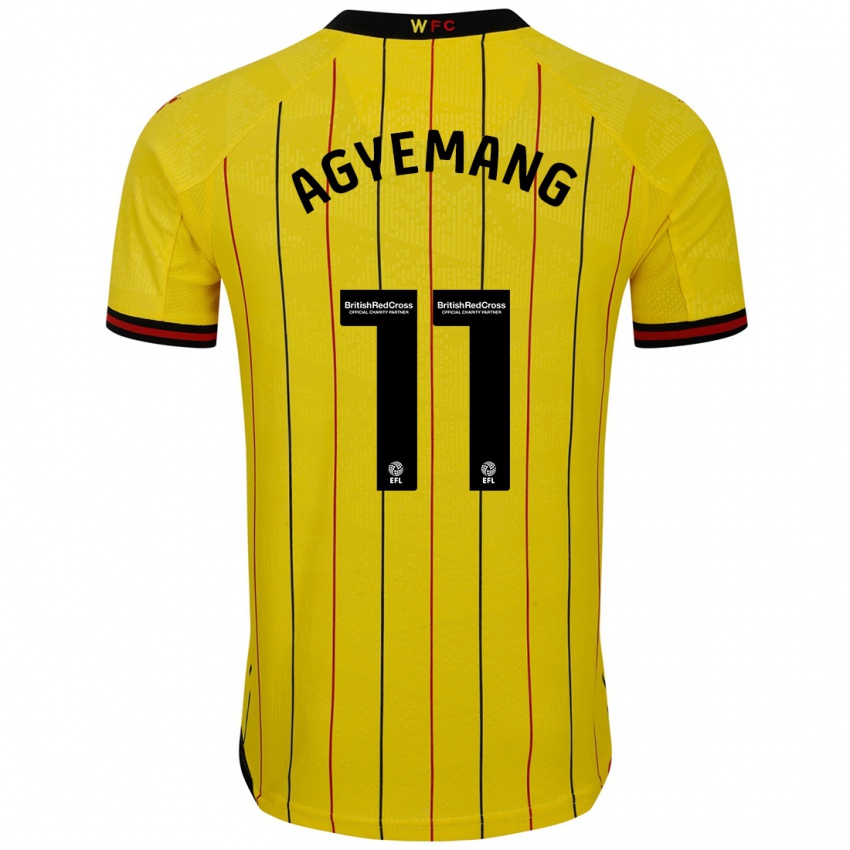 Criança Camisola Michelle Agyemang #11 Preto Amarelo Principal 2024/25 Camisa