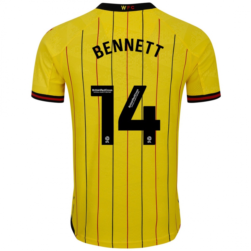 Criança Camisola Harley Bennett #14 Preto Amarelo Principal 2024/25 Camisa