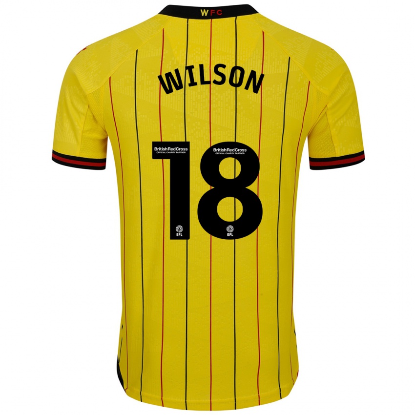 Criança Camisola Poppy Wilson #18 Preto Amarelo Principal 2024/25 Camisa