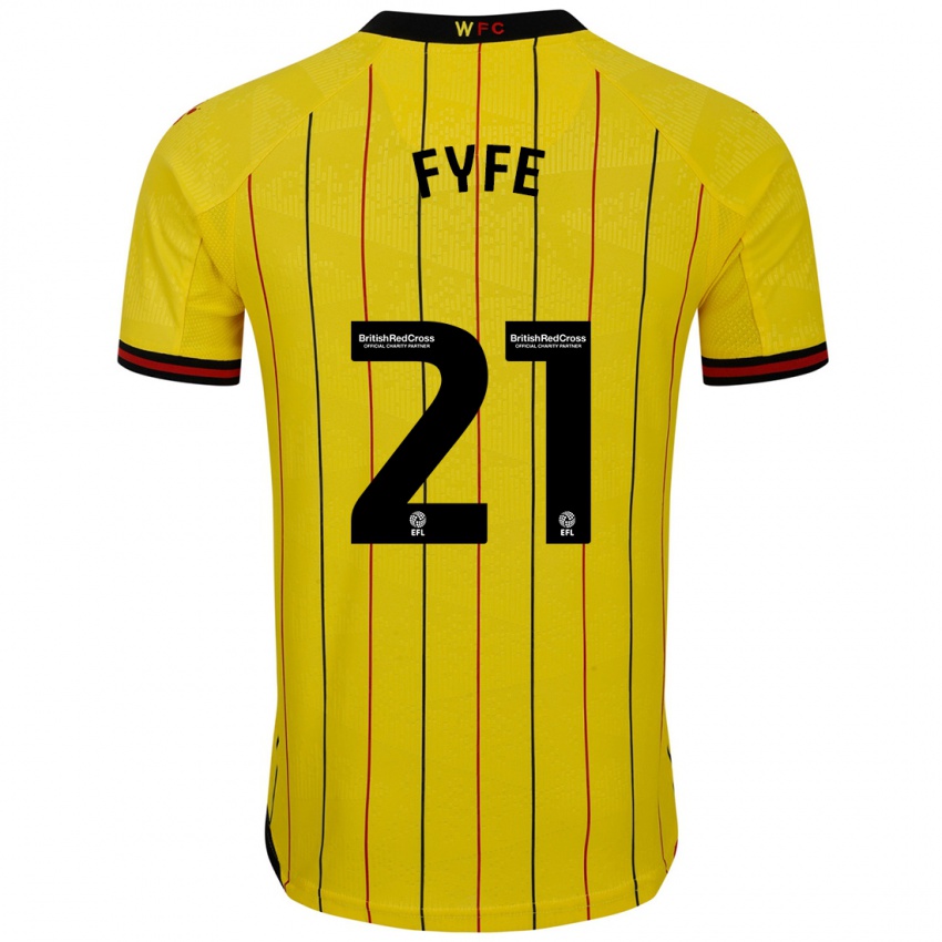 Criança Camisola Flo Fyfe #21 Preto Amarelo Principal 2024/25 Camisa