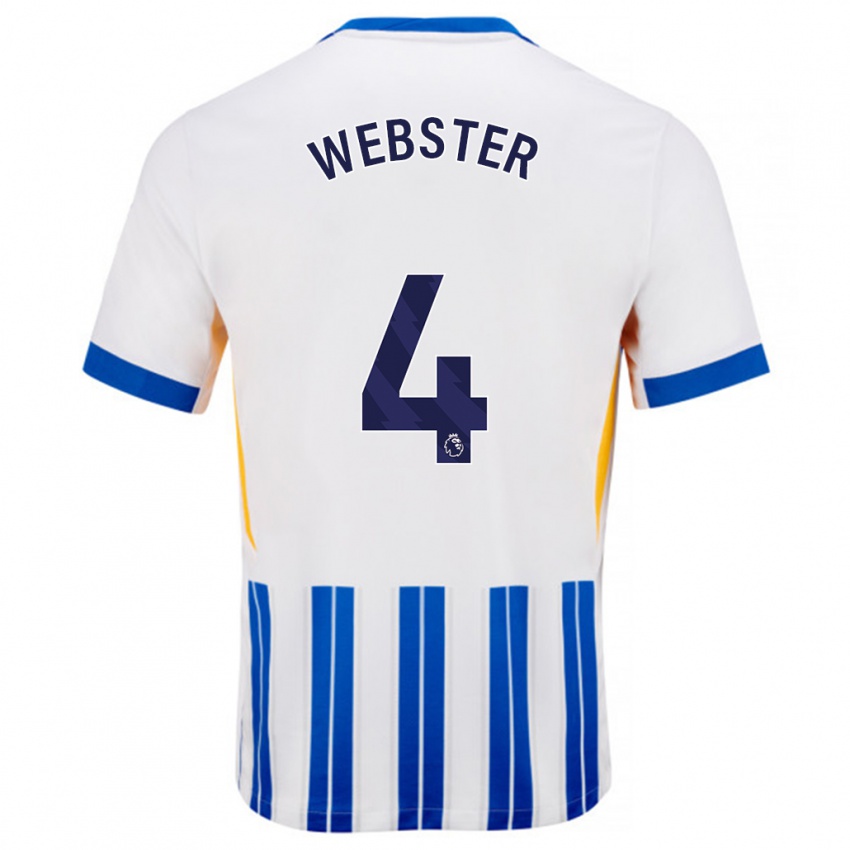 Criança Camisola Adam Webster #4 Branco Azul Principal 2024/25 Camisa