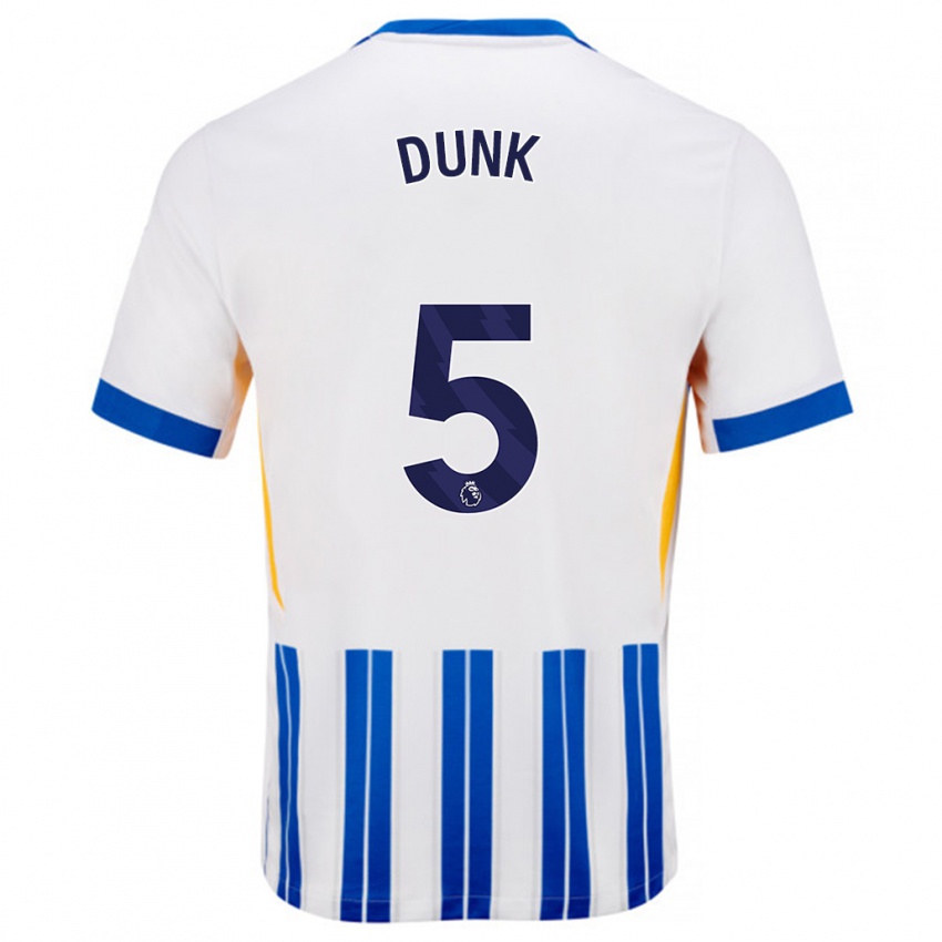 Criança Camisola Lewis Dunk #5 Branco Azul Principal 2024/25 Camisa