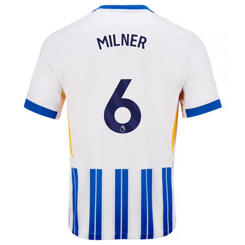 Criança Camisola James Milner #6 Branco Azul Principal 2024/25 Camisa