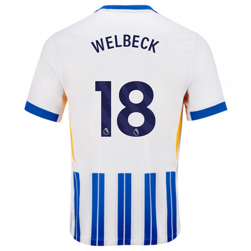 Criança Camisola Danny Welbeck #18 Branco Azul Principal 2024/25 Camisa