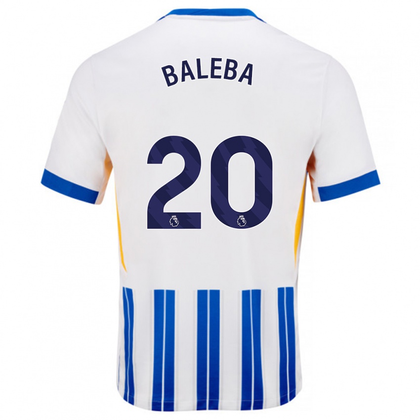 Criança Camisola Carlos Baleba #20 Branco Azul Principal 2024/25 Camisa