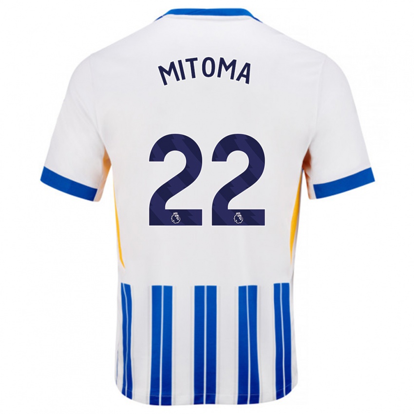 Criança Camisola Kaoru Mitoma #22 Branco Azul Principal 2024/25 Camisa