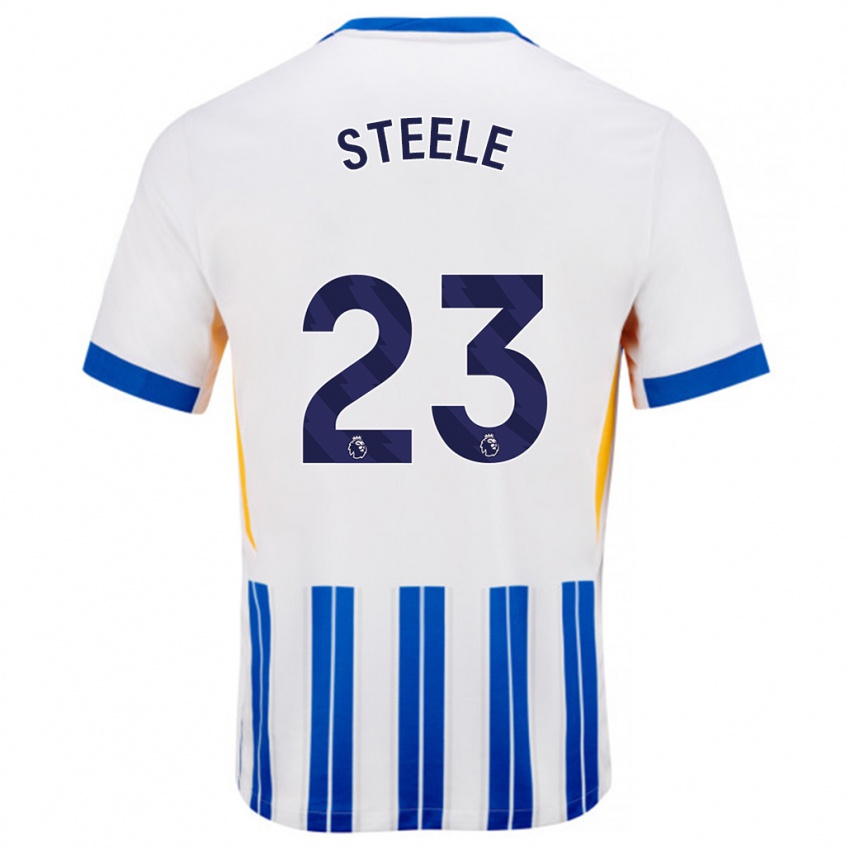 Criança Camisola Jason Steele #23 Branco Azul Principal 2024/25 Camisa