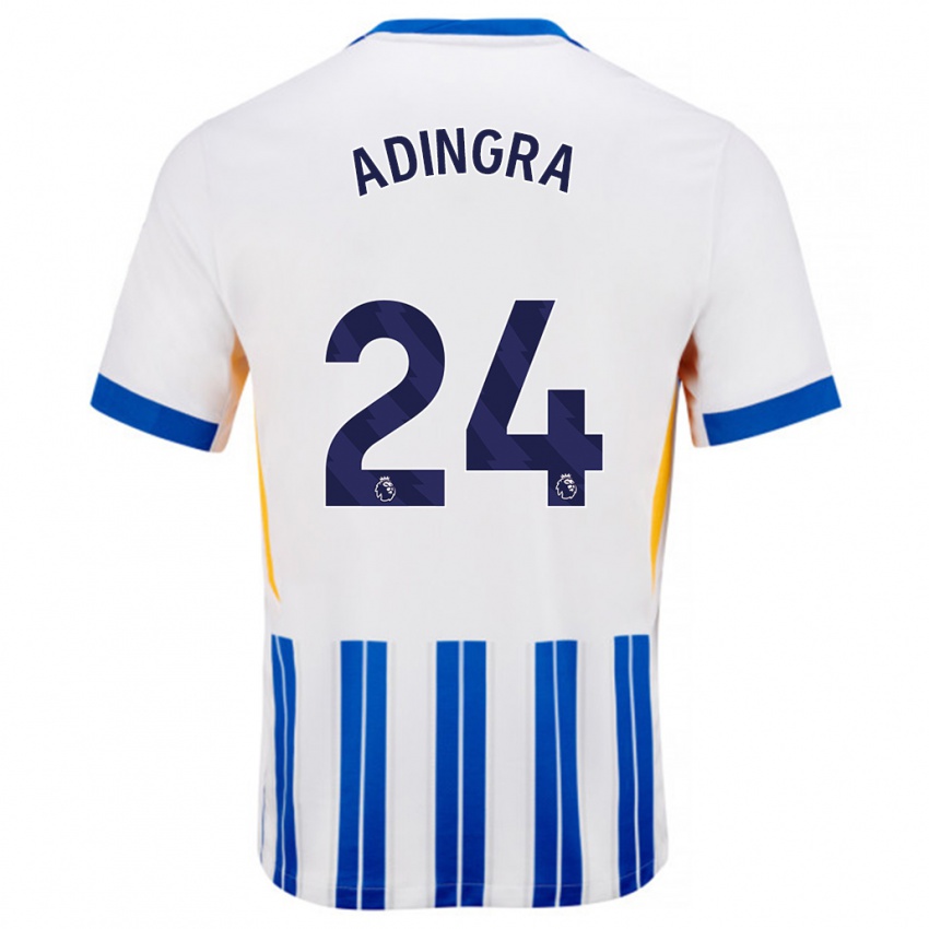 Criança Camisola Simon Adingra #24 Branco Azul Principal 2024/25 Camisa