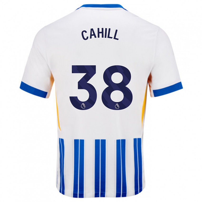 Criança Camisola Killian Cahill #38 Branco Azul Principal 2024/25 Camisa