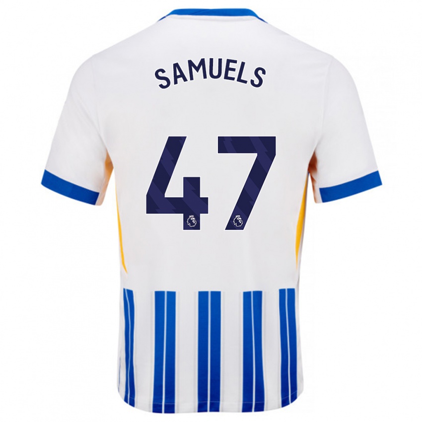 Criança Camisola Imari Samuels #47 Branco Azul Principal 2024/25 Camisa