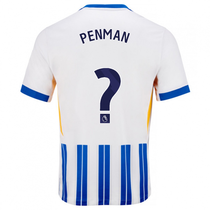 Criança Camisola Charlie Penman #0 Branco Azul Principal 2024/25 Camisa