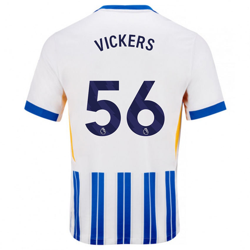 Criança Camisola Caylan Vickers #56 Branco Azul Principal 2024/25 Camisa