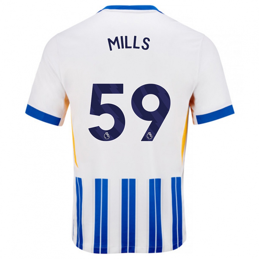 Criança Camisola Harry Mills #59 Branco Azul Principal 2024/25 Camisa