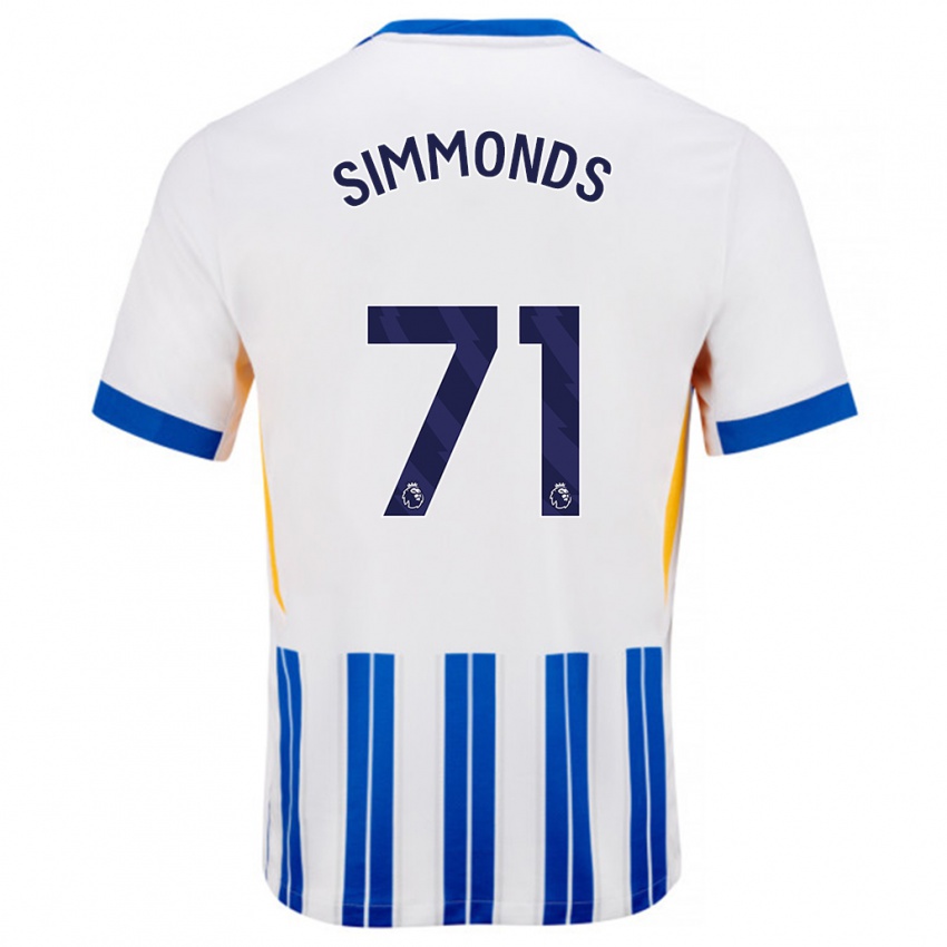 Criança Camisola Freddie Simmonds #71 Branco Azul Principal 2024/25 Camisa