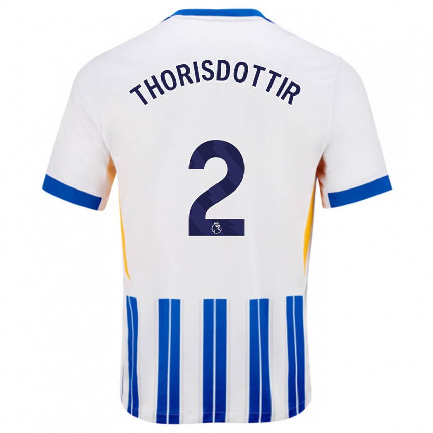 Criança Camisola Maria Thorisdottir #2 Branco Azul Principal 2024/25 Camisa