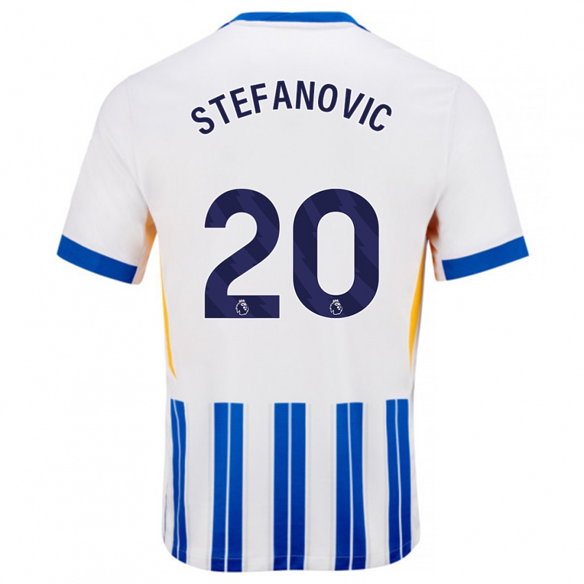 Criança Camisola Dejana Stefanović #20 Branco Azul Principal 2024/25 Camisa