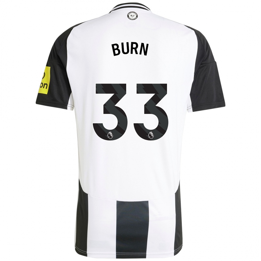 Criança Camisola Dan Burn #33 Preto Branco Principal 2024/25 Camisa