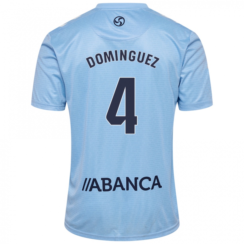 Criança Camisola Javi Domínguez #4 Celeiro Azul Principal 2024/25 Camisa