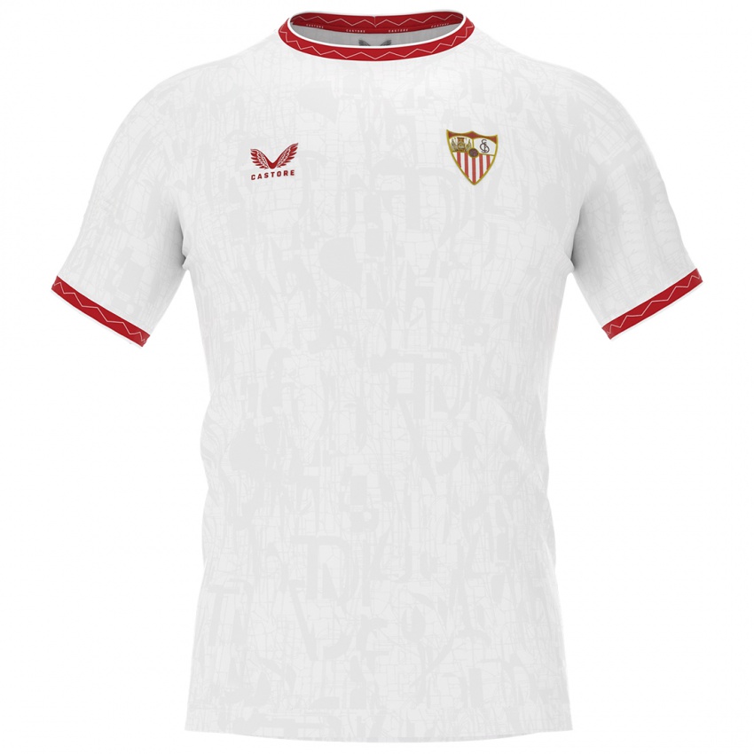 Criança Camisola Gonzalo Montiel #15 Vermelho Branco Principal 2024/25 Camisa