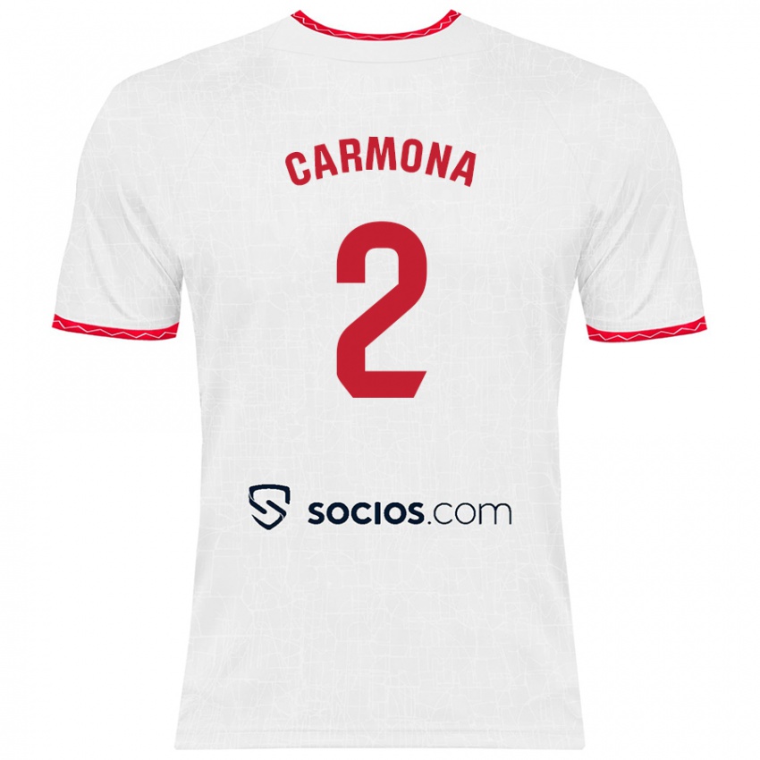 Criança Camisola José Ángel Carmona #2 Vermelho Branco Principal 2024/25 Camisa