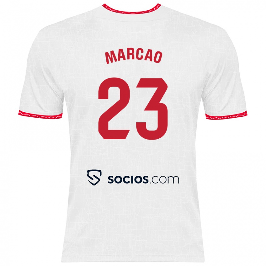 Criança Camisola Marcão #23 Vermelho Branco Principal 2024/25 Camisa