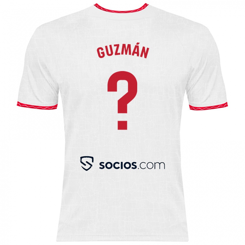 Criança Camisola Gonzalo Guzmán #0 Vermelho Branco Principal 2024/25 Camisa